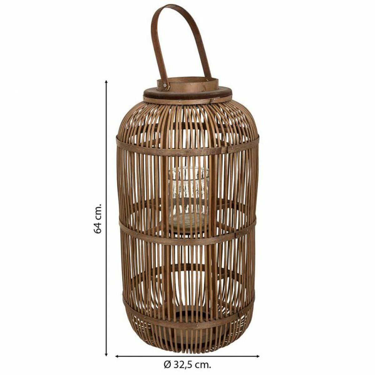 Laterne Alexandra House Living Braun Bambus